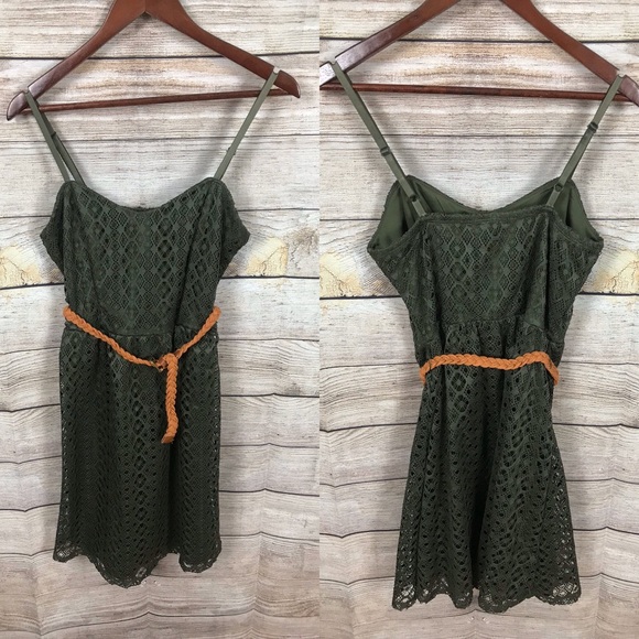 Maurices Dresses & Skirts - Maurice’s olive green lace dress with belt